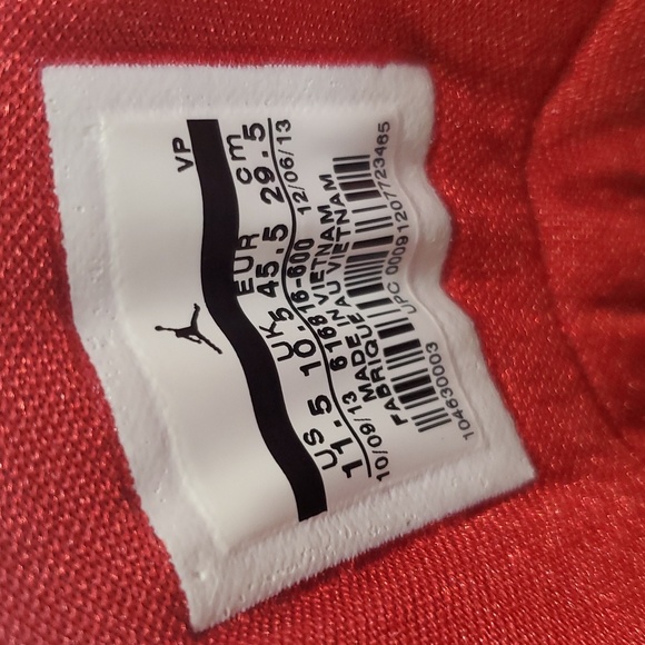 Jordan Flight 45 High Men Basketball, Size 11½, Red - Picture 13 of 15